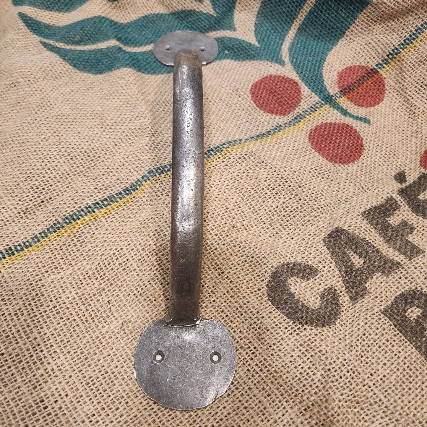 Pull Handle Round End Hand Forged 2 Hole Antique Iron 5", 6" 7", 8", 9", 10", 12", 14" in Black WAX or Natural