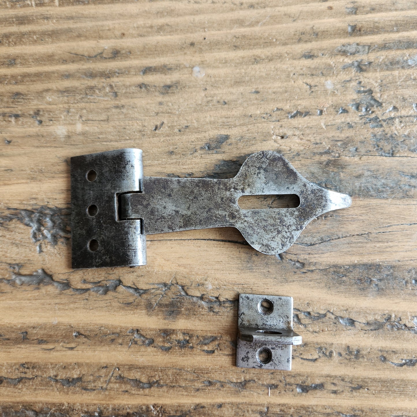 Hasp & Staple - Cast Antique Iron, Rusted Finish or Satin Epoxy