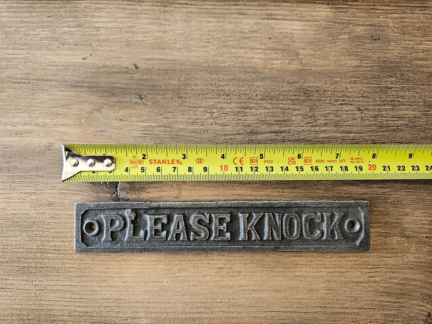 Plaque PLEASE KNOCK Cast Antique Iron – 2 Sizes Available