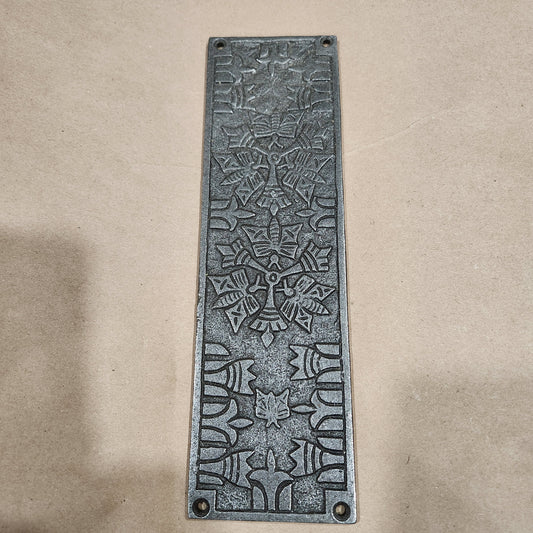 Push Finger Plate INCA design Antique Iron
