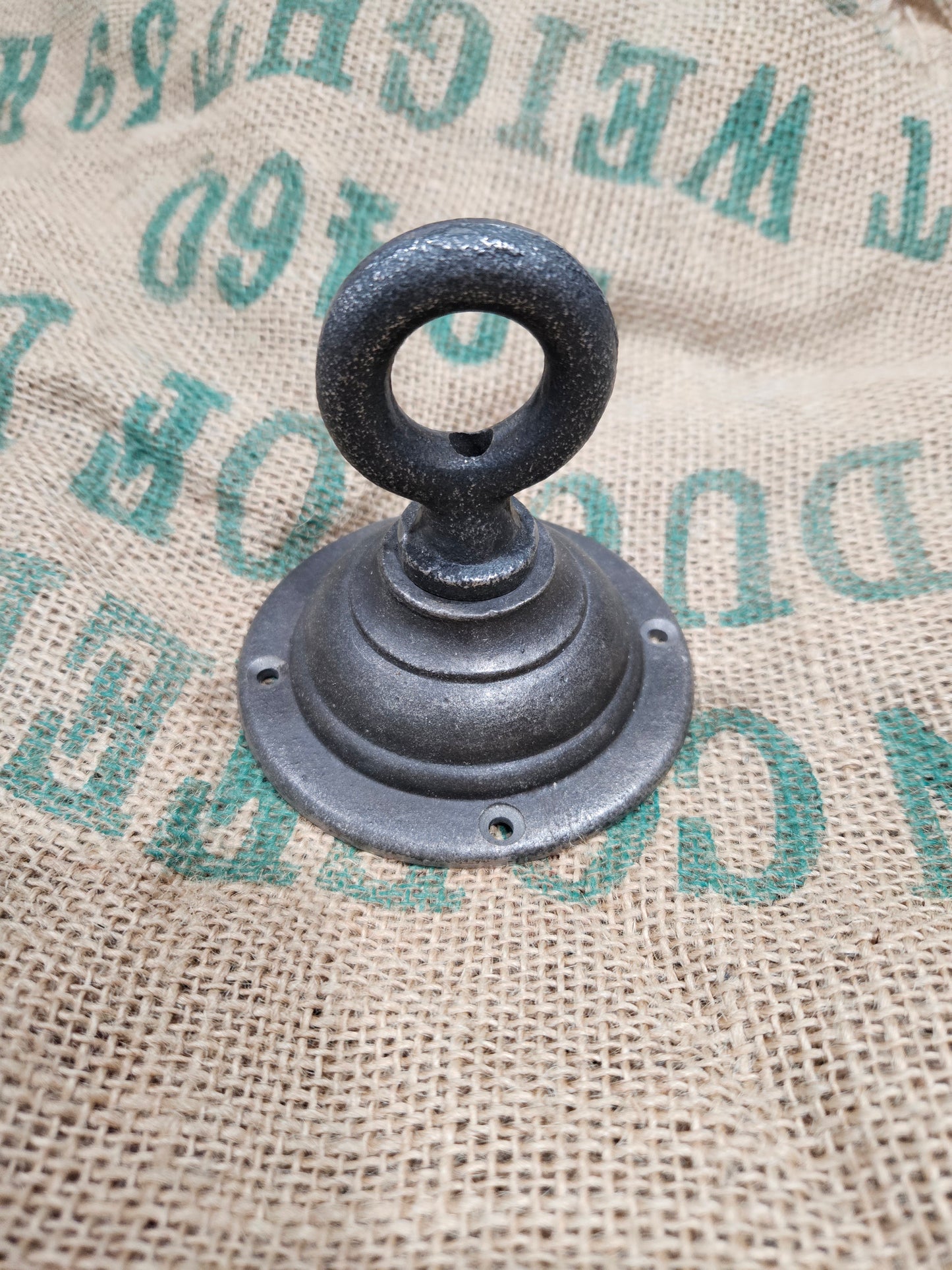 Ceiling Flange Hook - Very Heavy Duty Round Backplate - 2 Hook Options