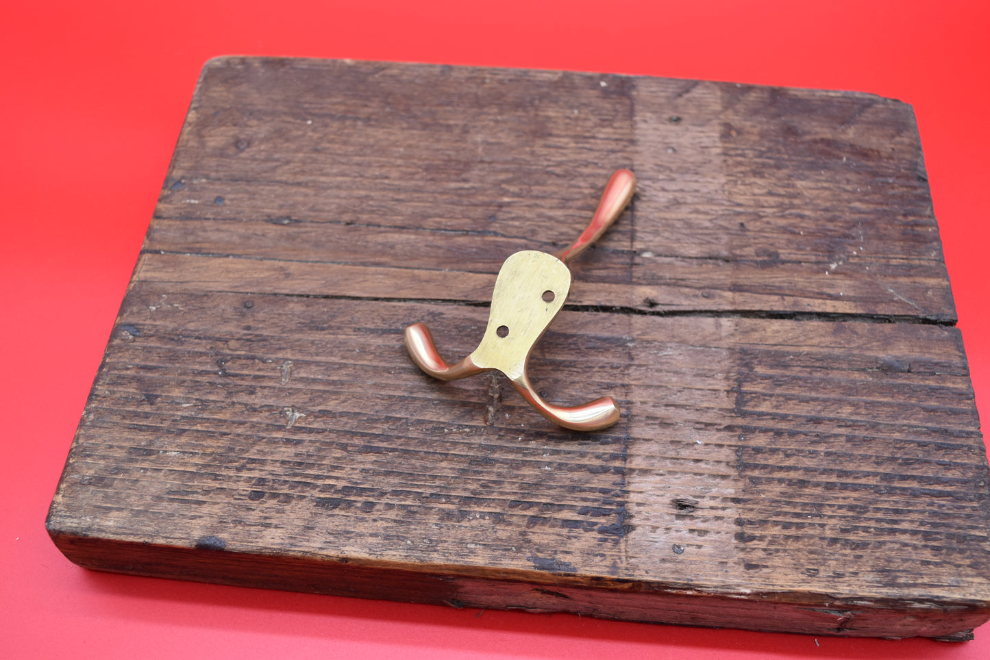 Victorian Triple Coat Hook - Polished Brass