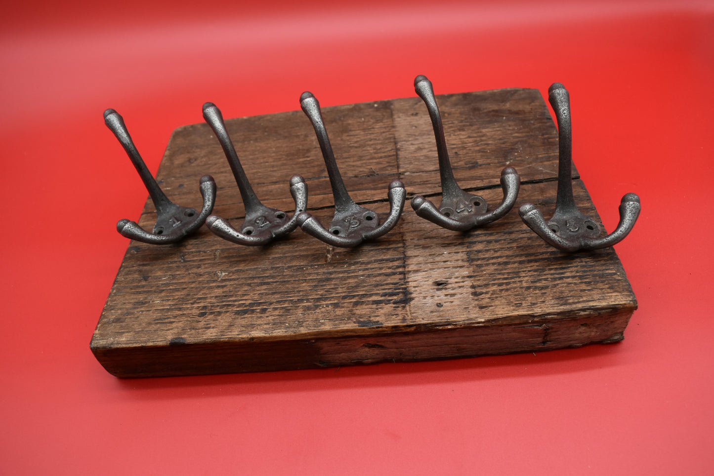 Triple Robe Hooks - Numbered set 1-5