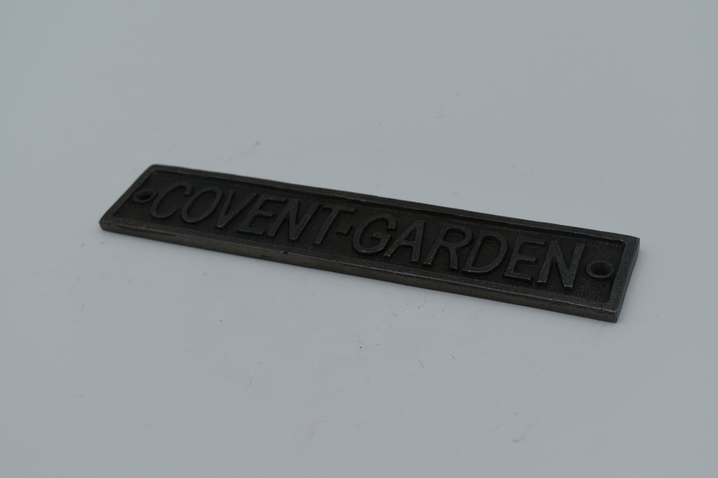 Plaque Covent Garden Cast Antique Iron 40mm x 160mm