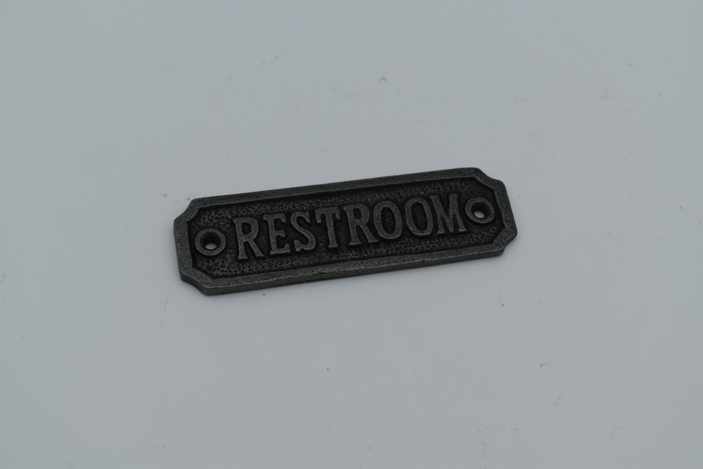 Plaque RESTROOM Cast Antique Iron 35mm x 115mm