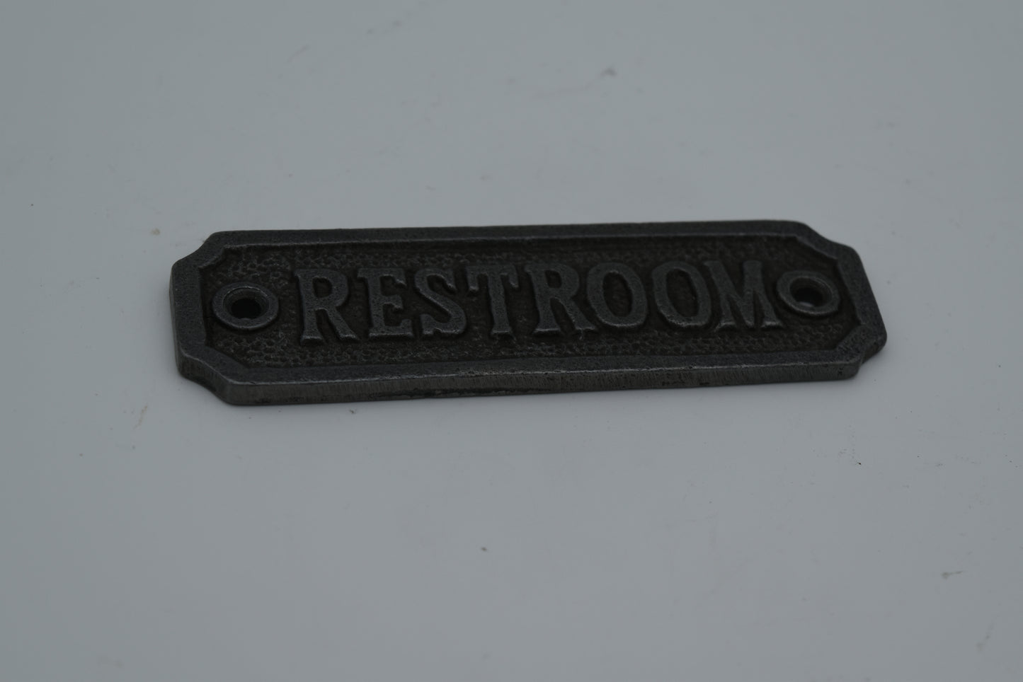Plaque RESTROOM Cast Antique Iron 35mm x 115mm