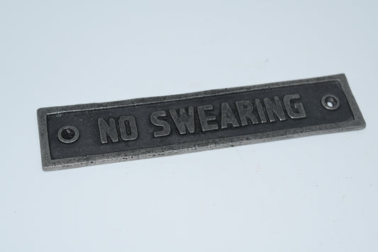 No Swearing Plaque