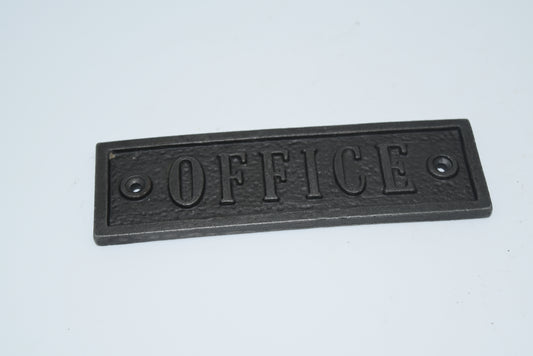 Plaque OFFICE Cast Antique Iron 150mm x 45mm