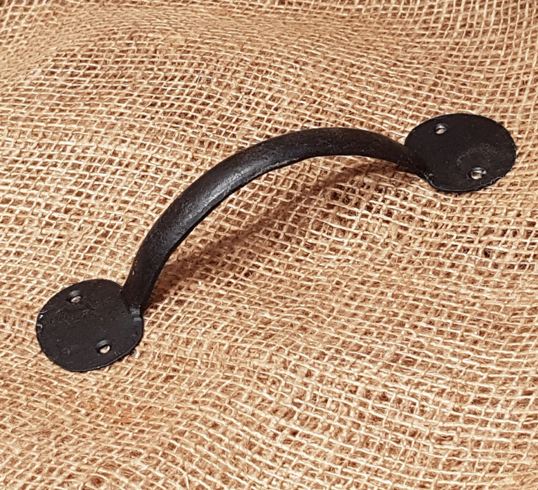Pull Handle Round End Hand Forged 2 Hole Antique Iron 5", 6" 7", 8", 9", 10", 12", 14" in Black WAX or Natural