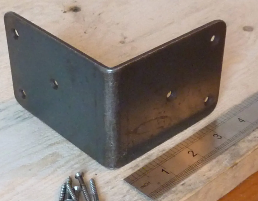 Butchers Block Corner Antique Steel 44mm High x 50mm x 75mm (1.5mm) (chest corners)