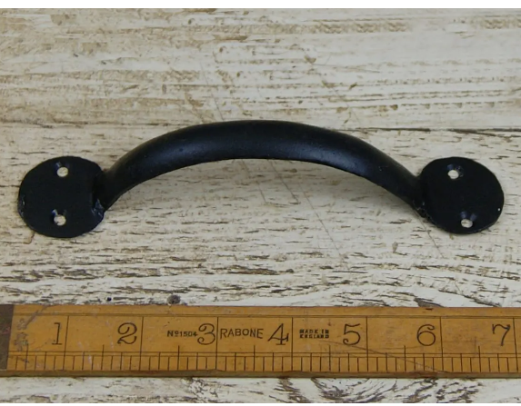 Pull Handle Round End Hand Forged 2 Hole Antique Iron 5", 6" 7", 8", 9", 10", 12", 14" in Black WAX or Natural