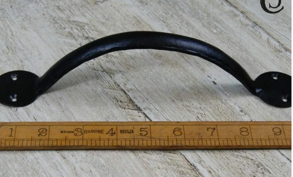 Pull Handle Round End Hand Forged 2 Hole Antique Iron 5", 6" 7", 8", 9", 10", 12", 14" in Black WAX or Natural