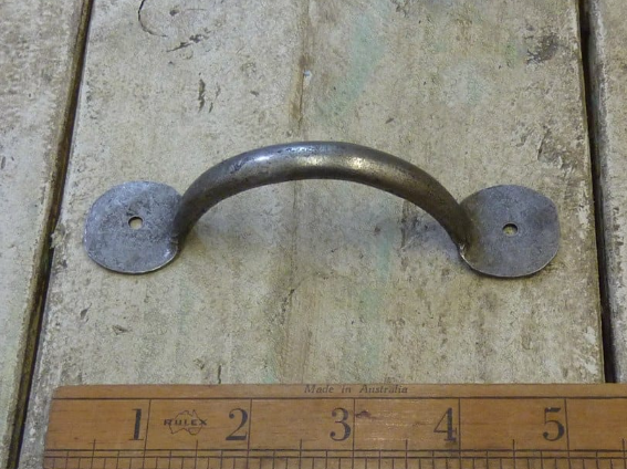 Pull Handle Round End Hand Forged 2 Hole Antique Iron 5", 6" 7", 8", 9", 10", 12", 14" in Black WAX or Natural