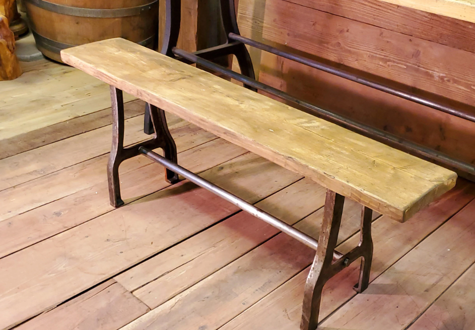 Abbot - Antique Iron Bench Bases - (No Top) 5 sizes for stabilization bars between leg bases 32.5" - 48" - 60" - 62" - 72" (Copy)