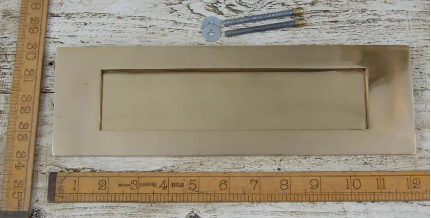 Letter Box Plate - Brass - Plain or with letter