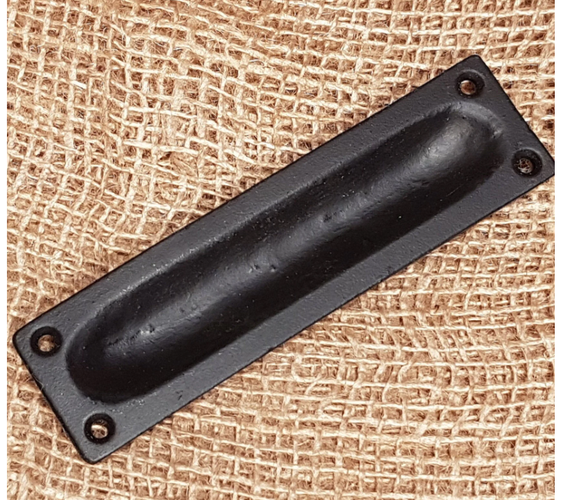 Inset flush pull handle - Cast Iron 5" Epozy Black Finish, Solid Brass, Antique iron (3 finsihes)
