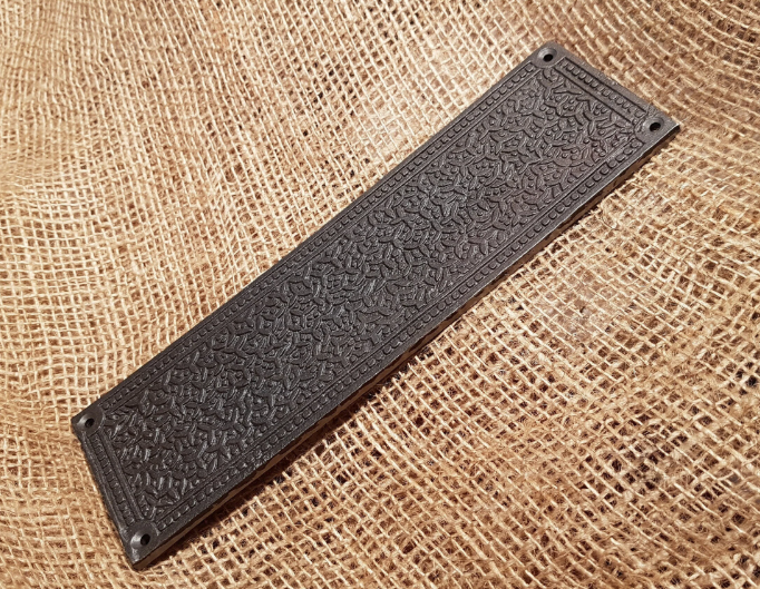 Push Finger Plate INCA design Antique Iron