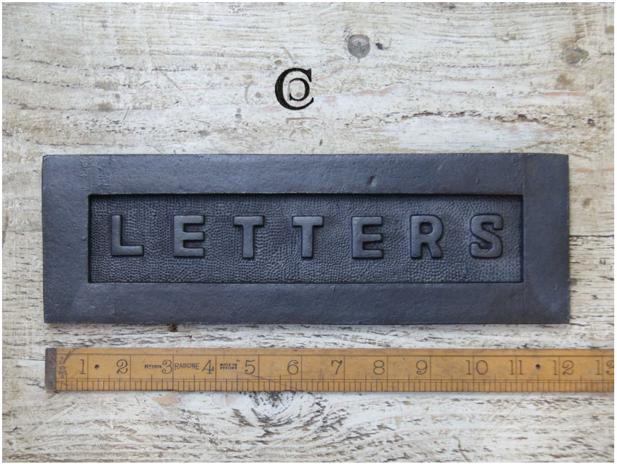 Letter Box Plate - Antique Iron - 2 Sizes