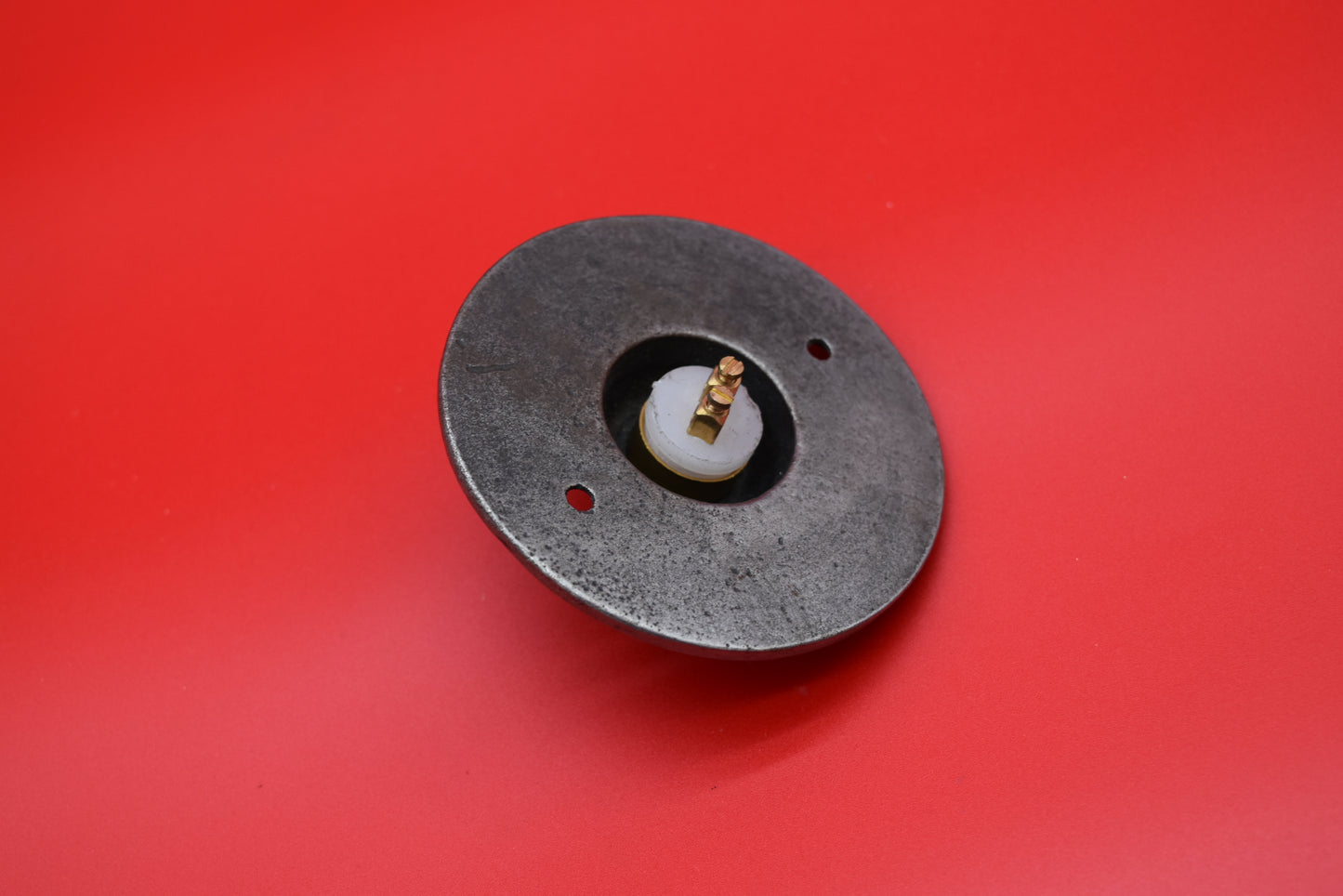 Door Bell Push - Visitors Welcome - Antique Iron with brass push button