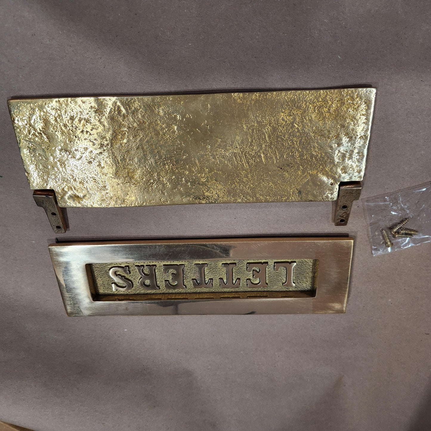 Letter Box Plate - Brass - Plain or with letter