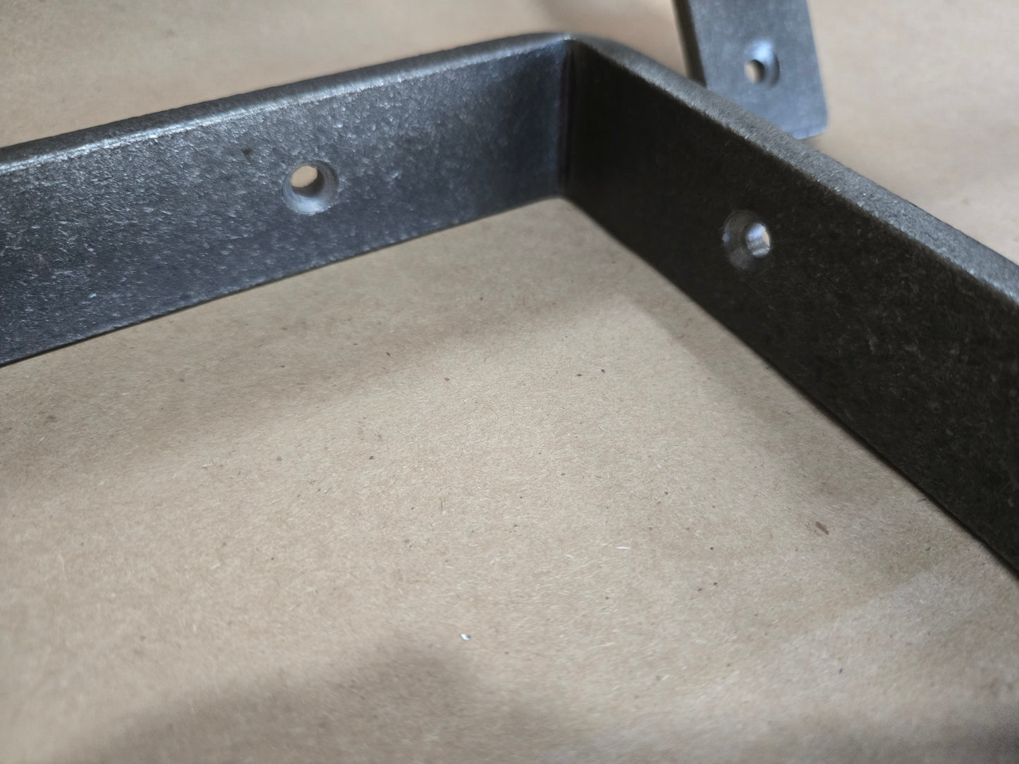 Hand forged bracket, soft industrial look