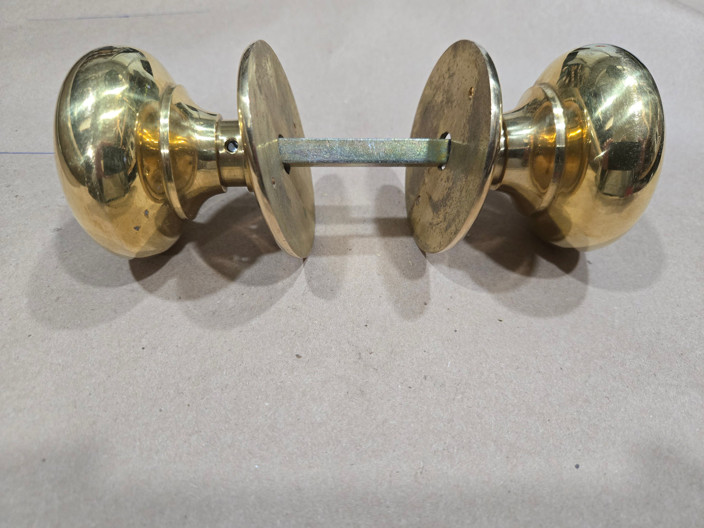 Door Knob Set - The Cottage Bun - Solid Brass or Antique iron 2 1/2"