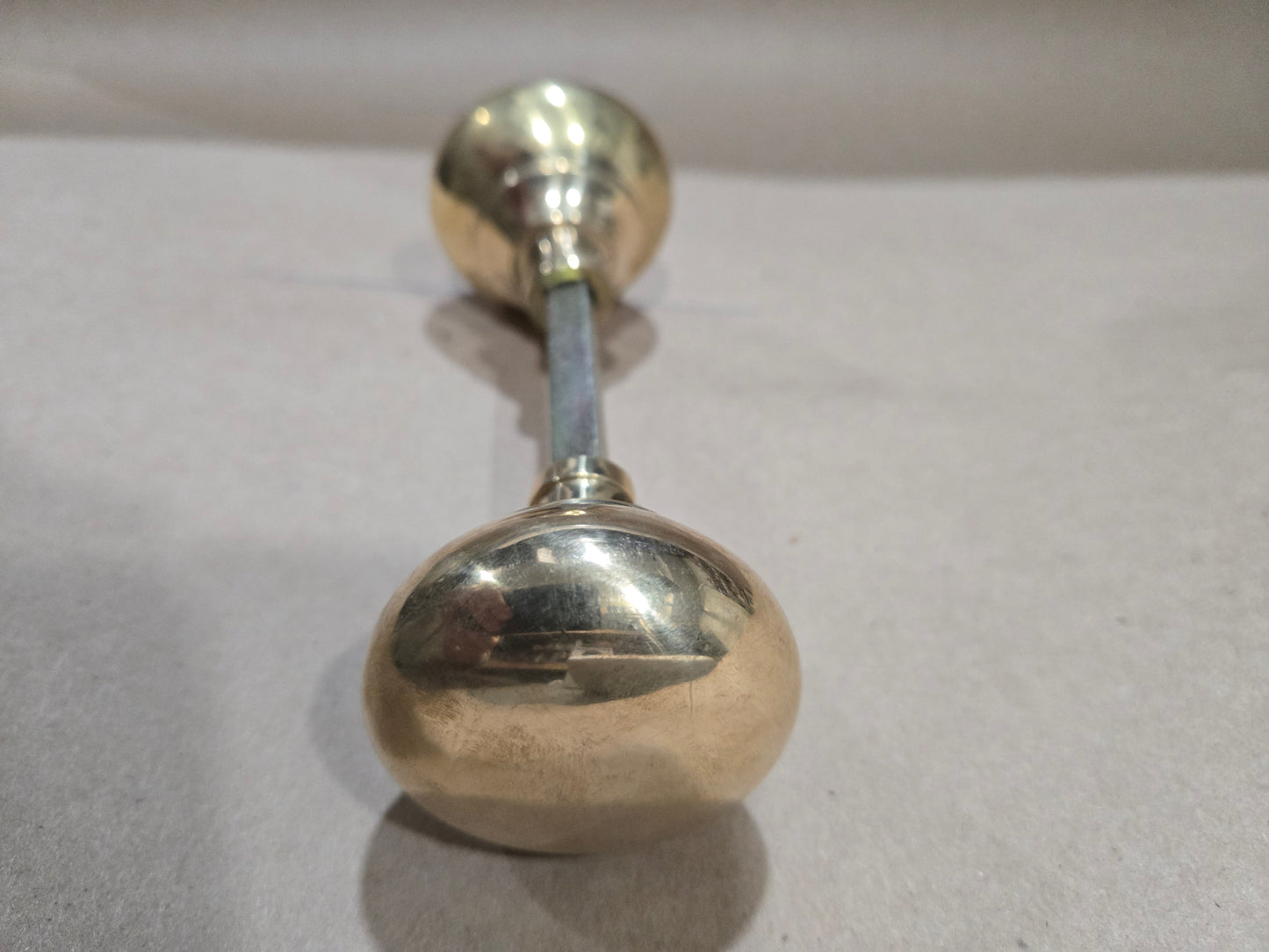 Door Knob Set - The Cottage Bun 2" Antique Iron, Beeswax Black, Solid Brass