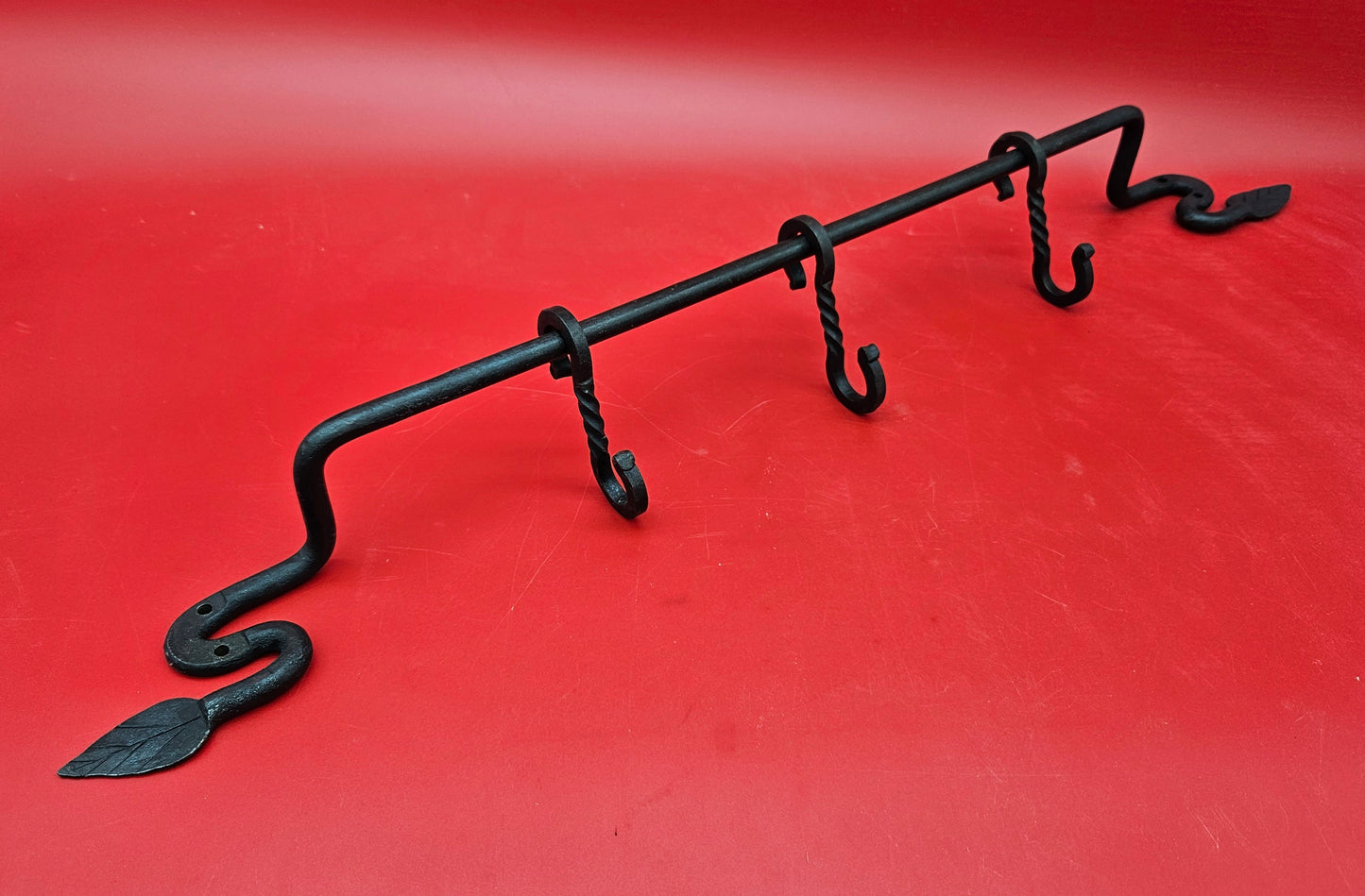 Leaf design Hand Forged Hook Rail