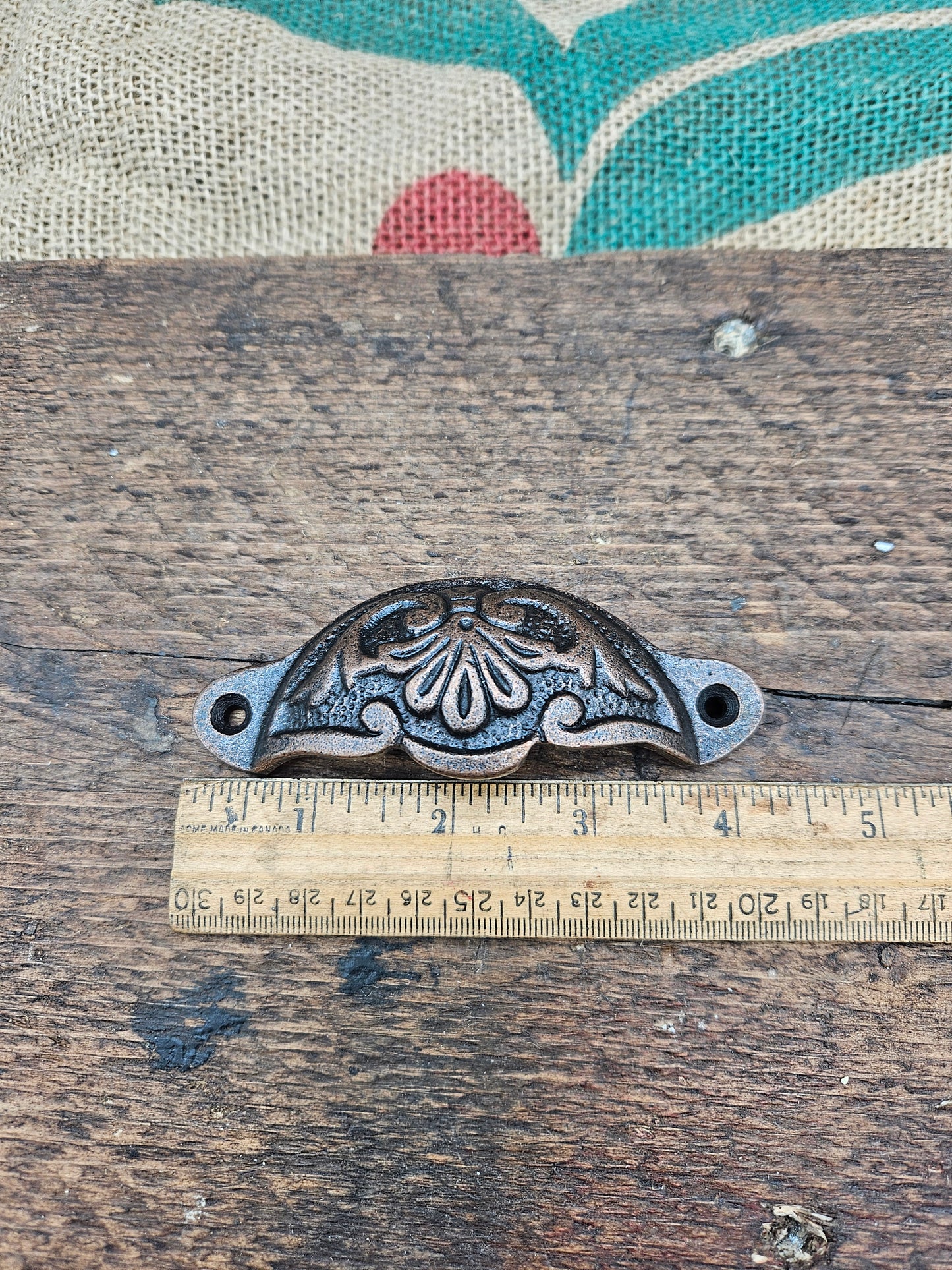 Fancy Slim Design - Antique Copper Cup Pull Handle