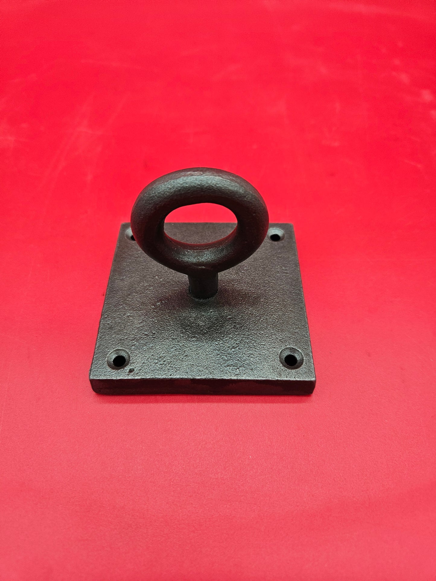 Ceiling Hook Cleat Loop Eye Cast Square Plate Antique Iron 77mm