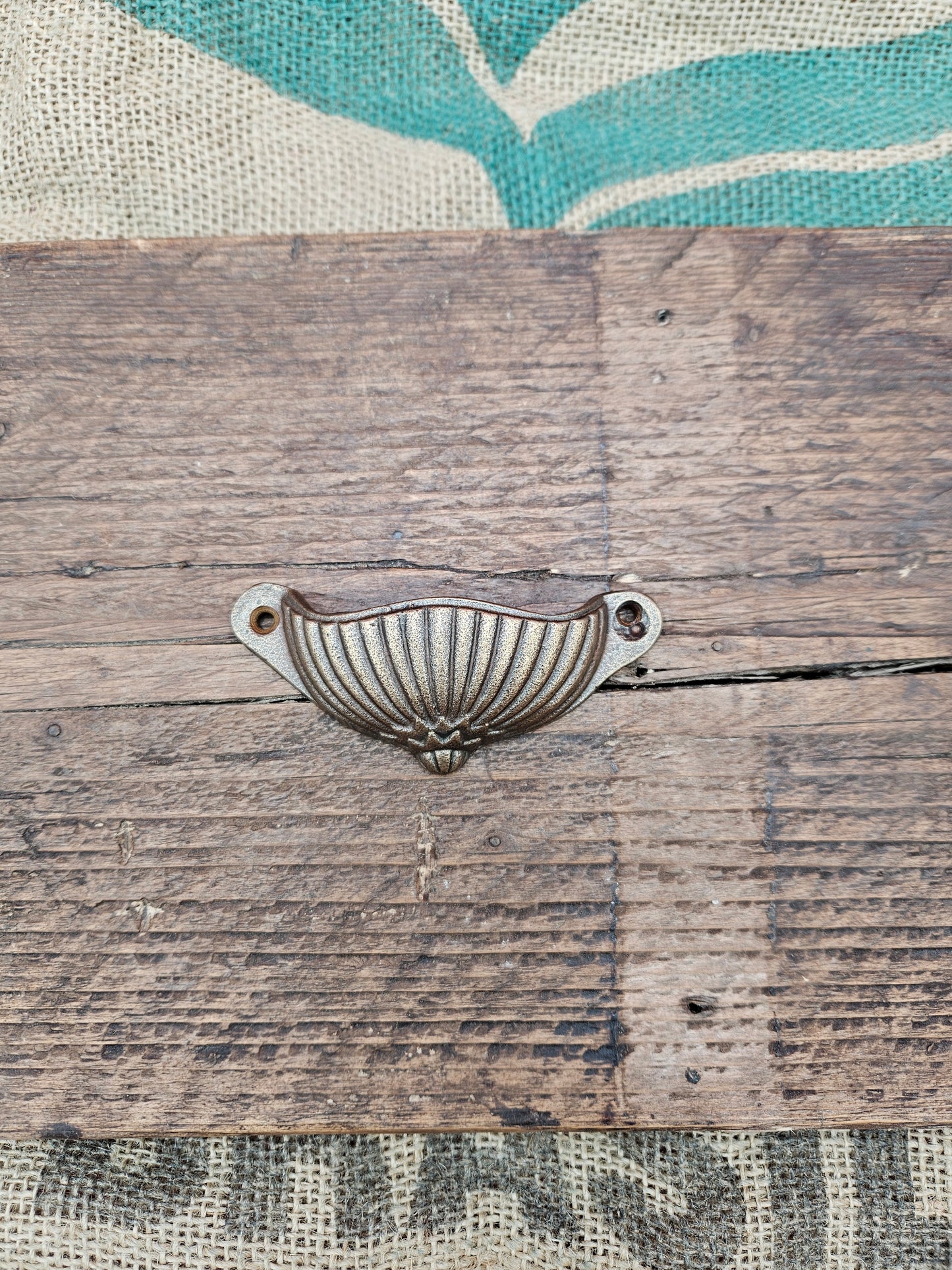 Ridged Sunrise Design - Antique Brass