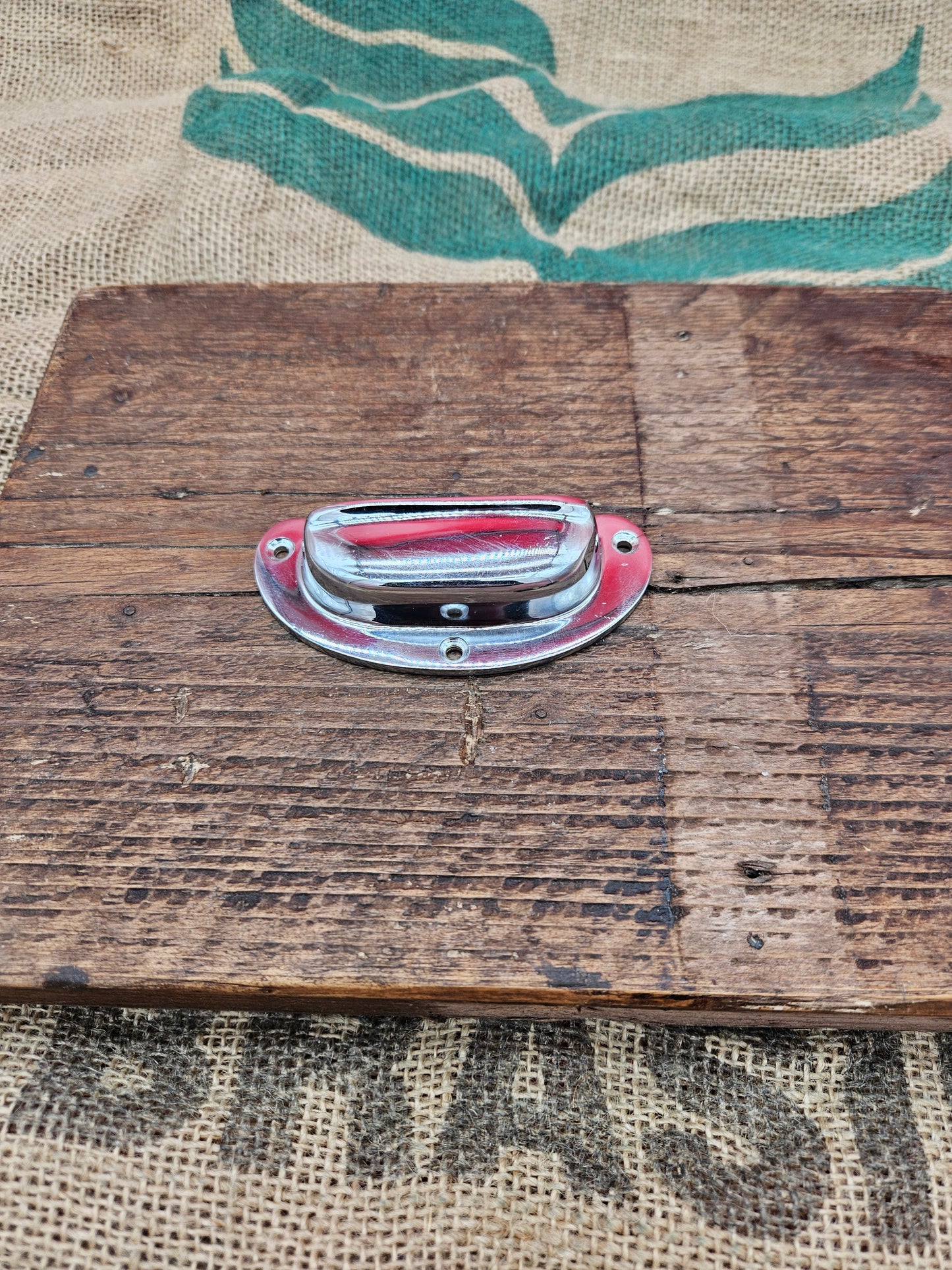 Round Lipped Cup Pull Handle - Chrome on Brass