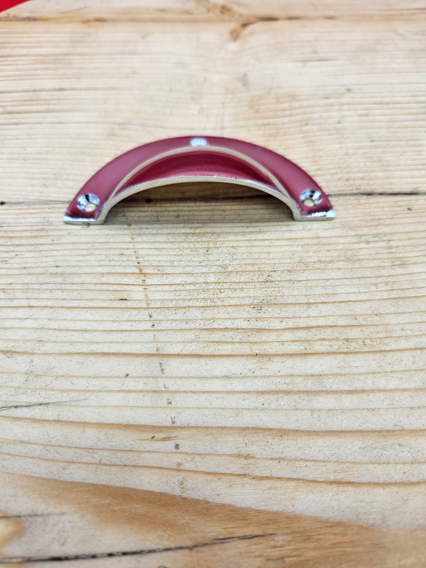 Basic Design - Cup Pull Handle Chrome on Cast Iron 3 1/2"