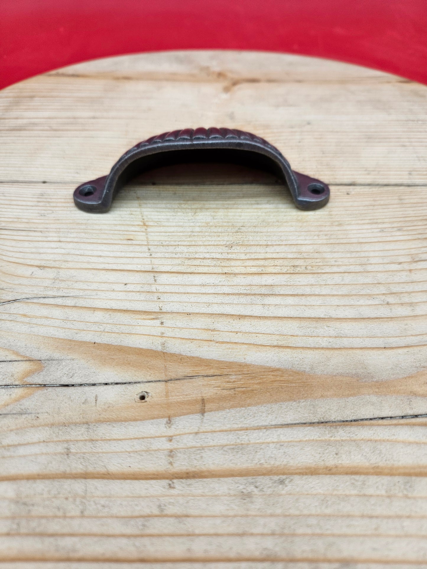 Ridged Sunrise - Antique Iron Cup Pull Handle