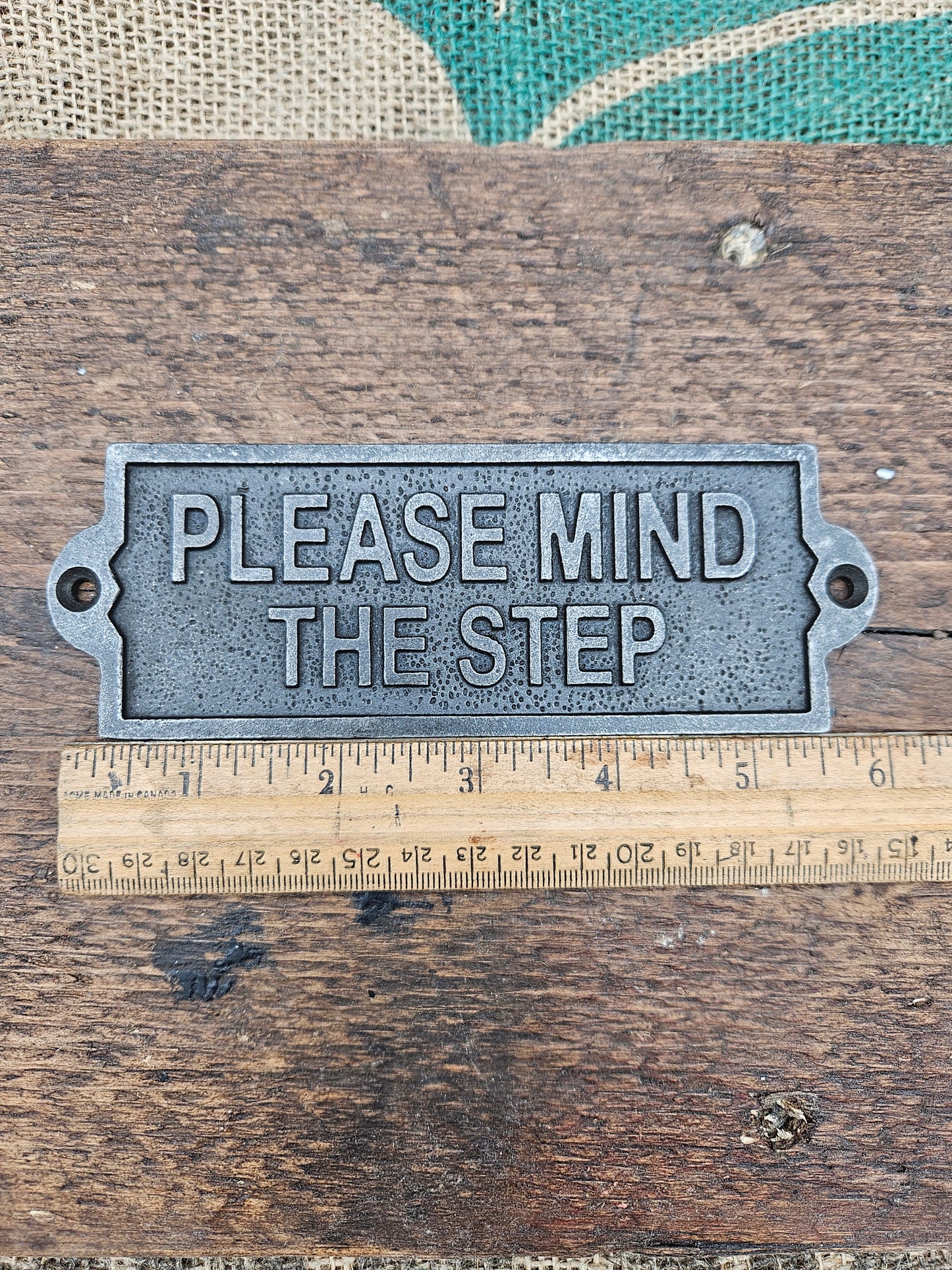Please Mind the Step Plaque - Antique Iron