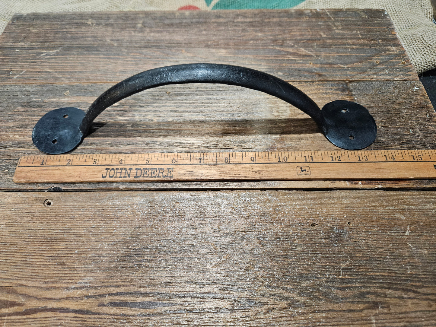 The Penny End Bow Handle Hand Forged 2 Hole Antique Iron 5", 6" 7", 8", 9", 10", 12", 14" in Black WAX or Natural