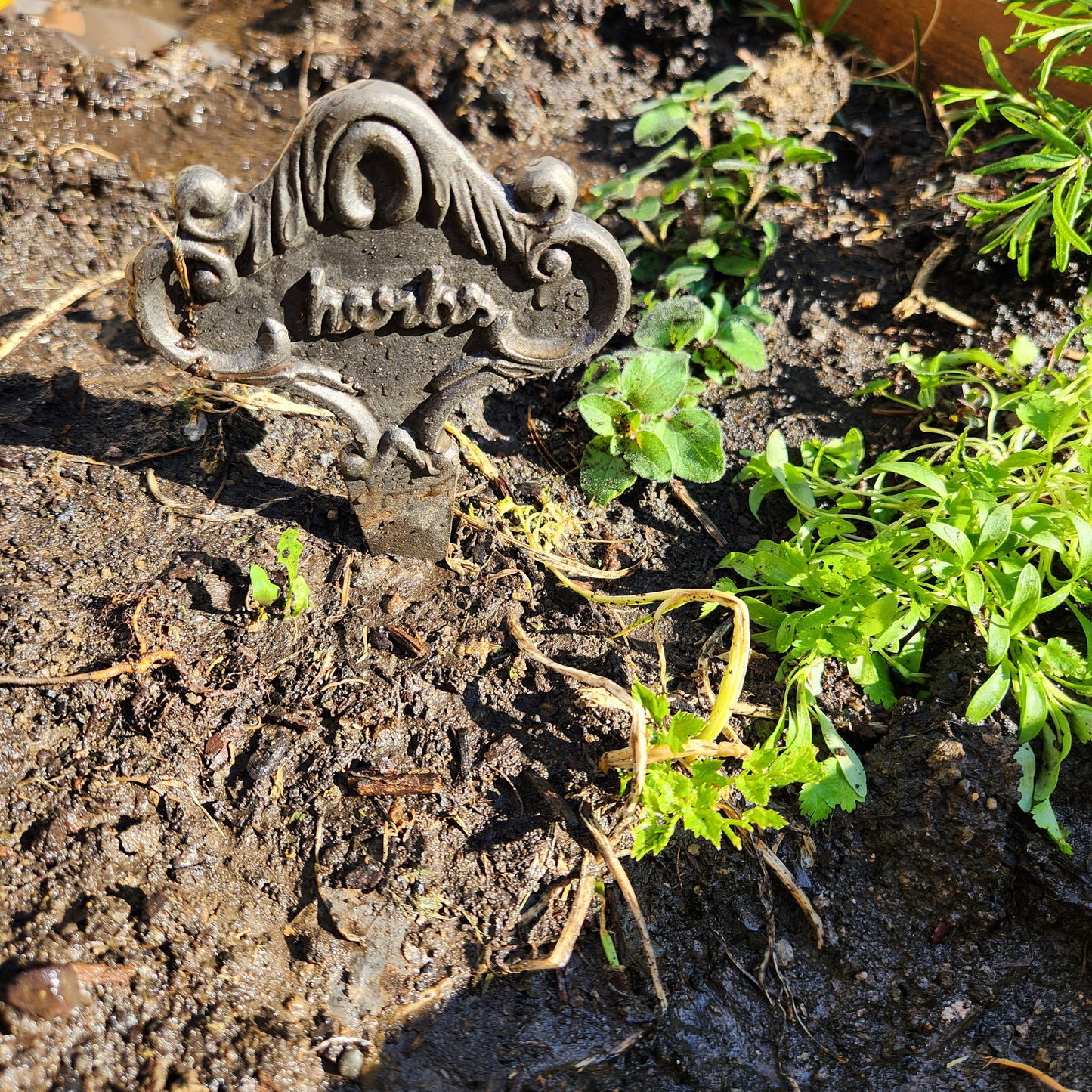 The "herb" garden sign