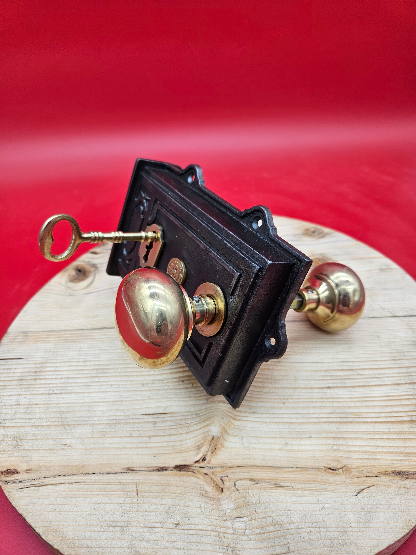 Antique Brass Door Rim Lock - The Davenport Design