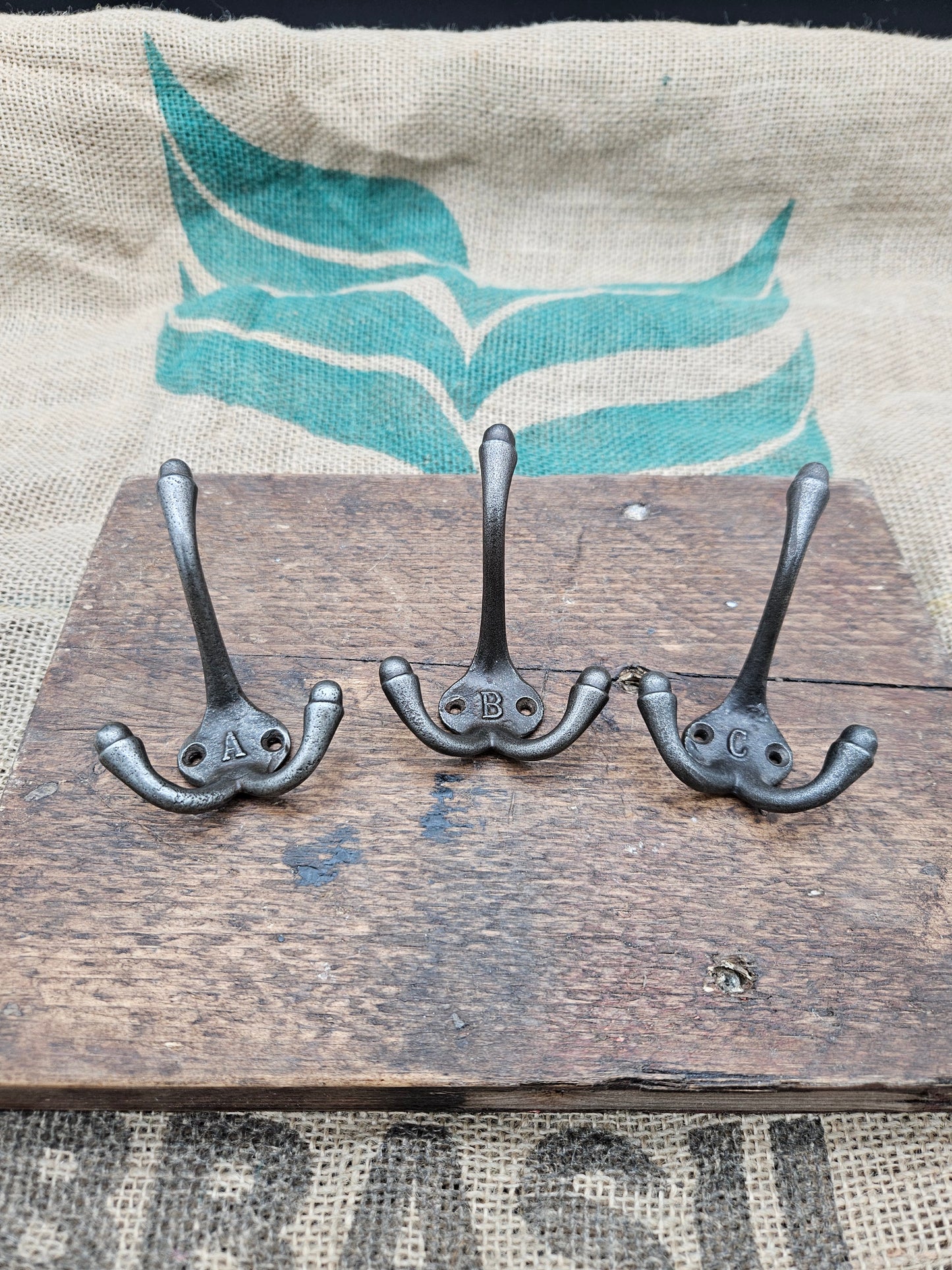 Triple Robe Hooks - A to Z (1 Letter only)