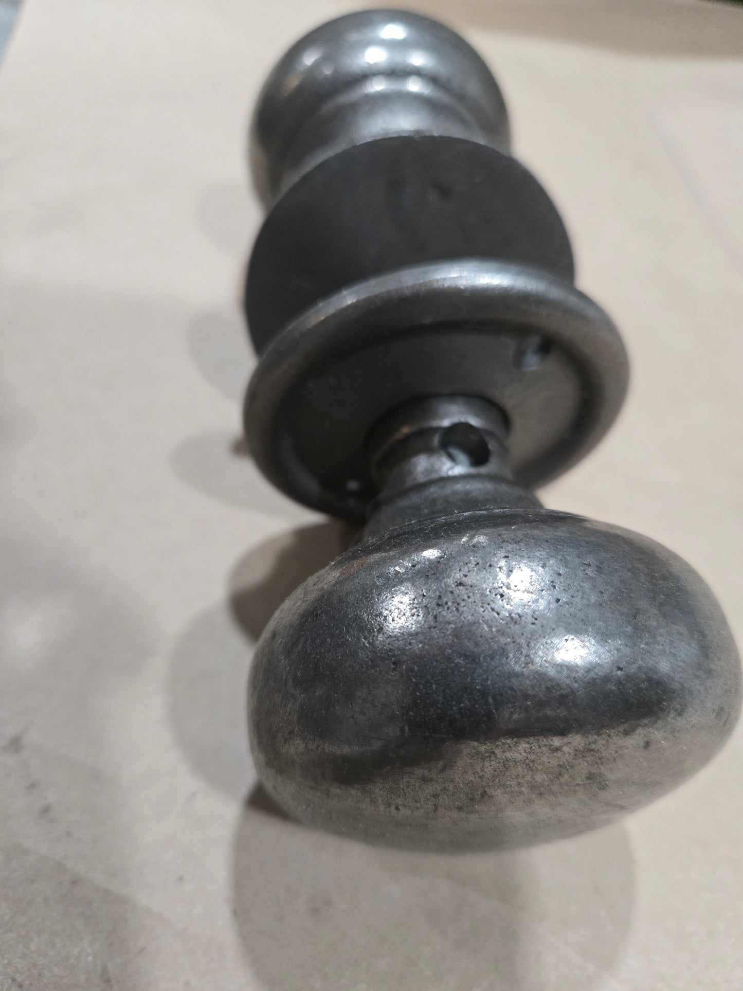 Door Knob Set - The Cottage Bun - Solid Brass or Antique iron 2 1/2"