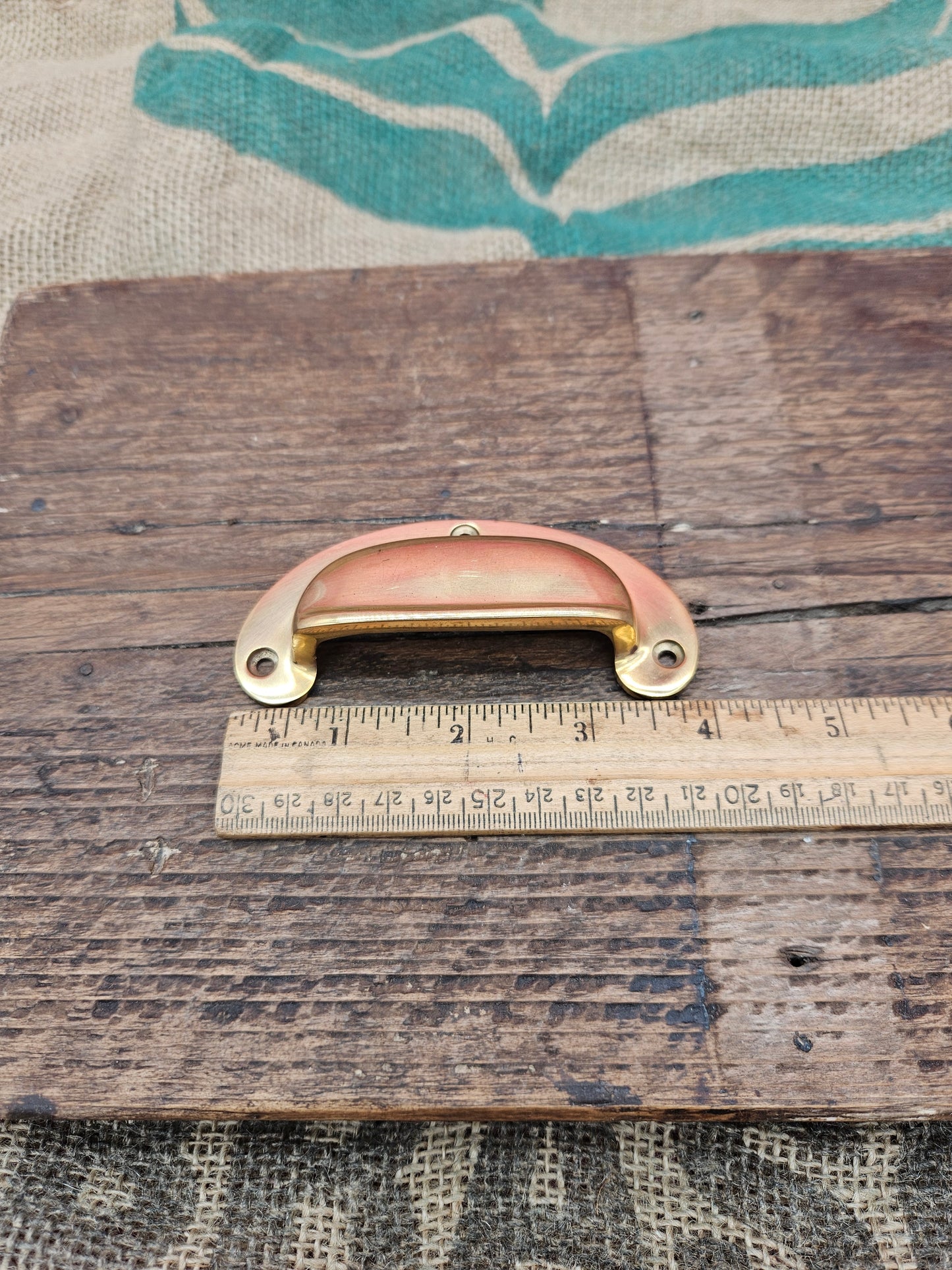 Lipped Design Cup Pull Handle - Brass