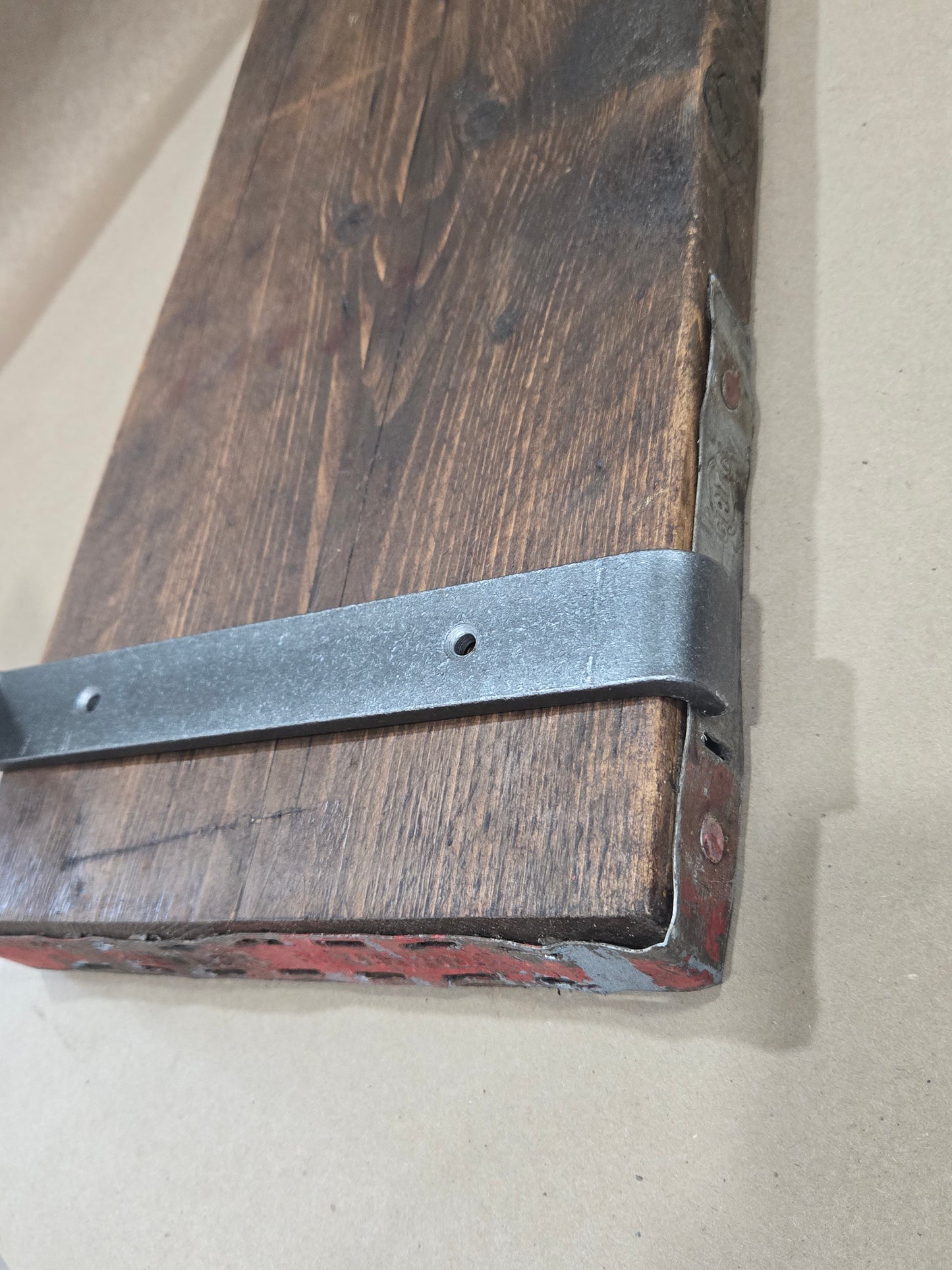 Hand forged bracket, soft industrial look