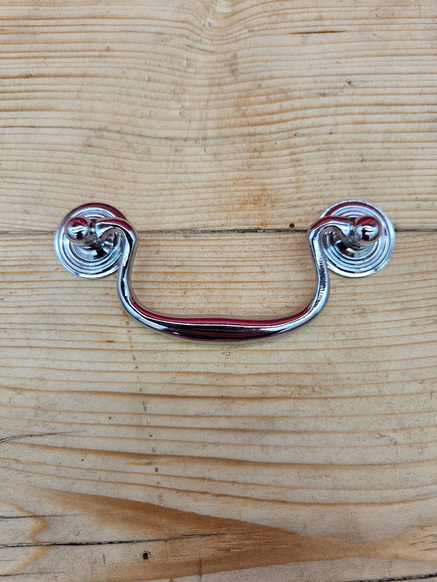 Swan Neck Drop Handle Chrome on Brass 92mm