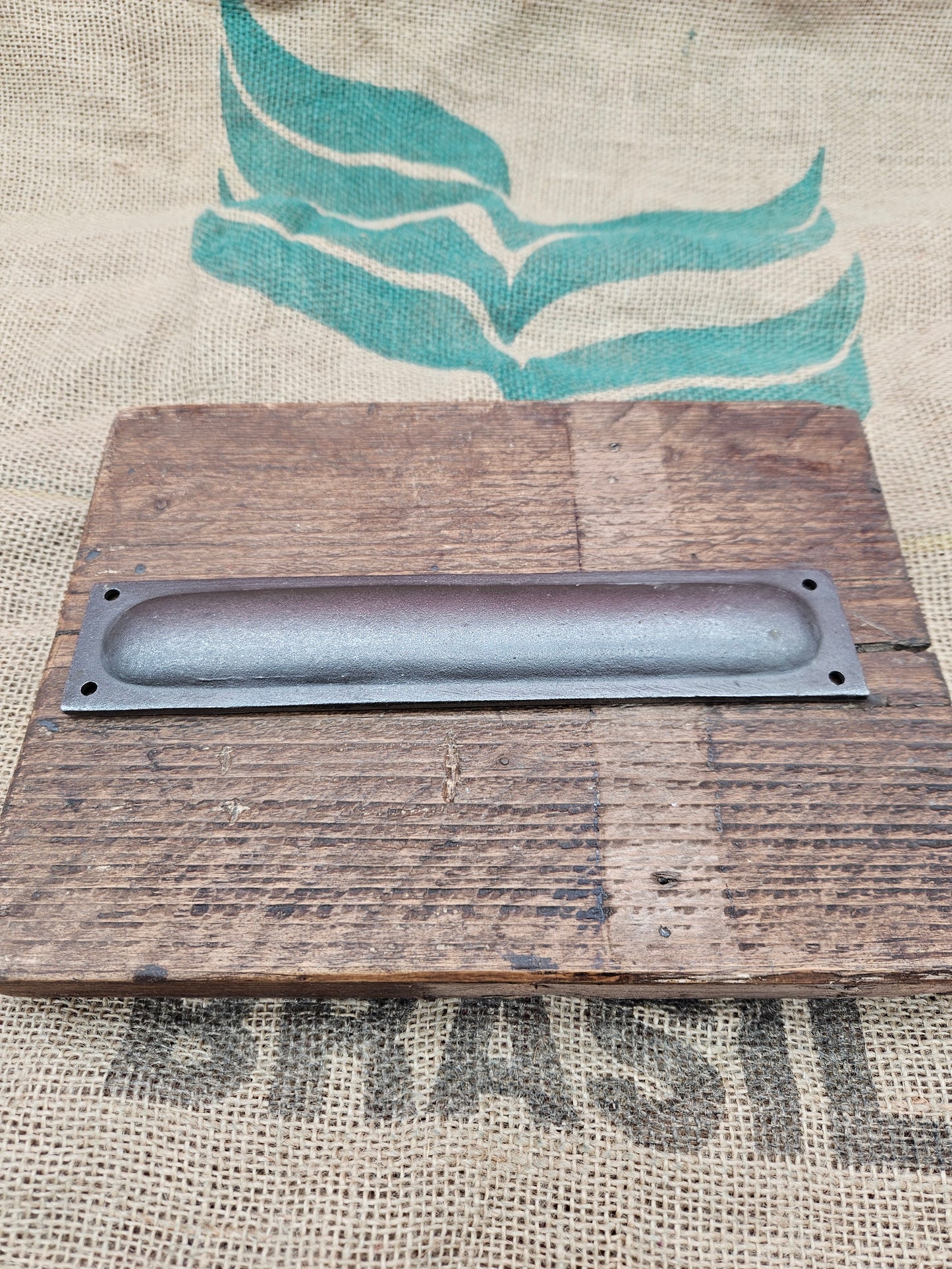 Flush Pull Handle - Square End 10" Antique Iron