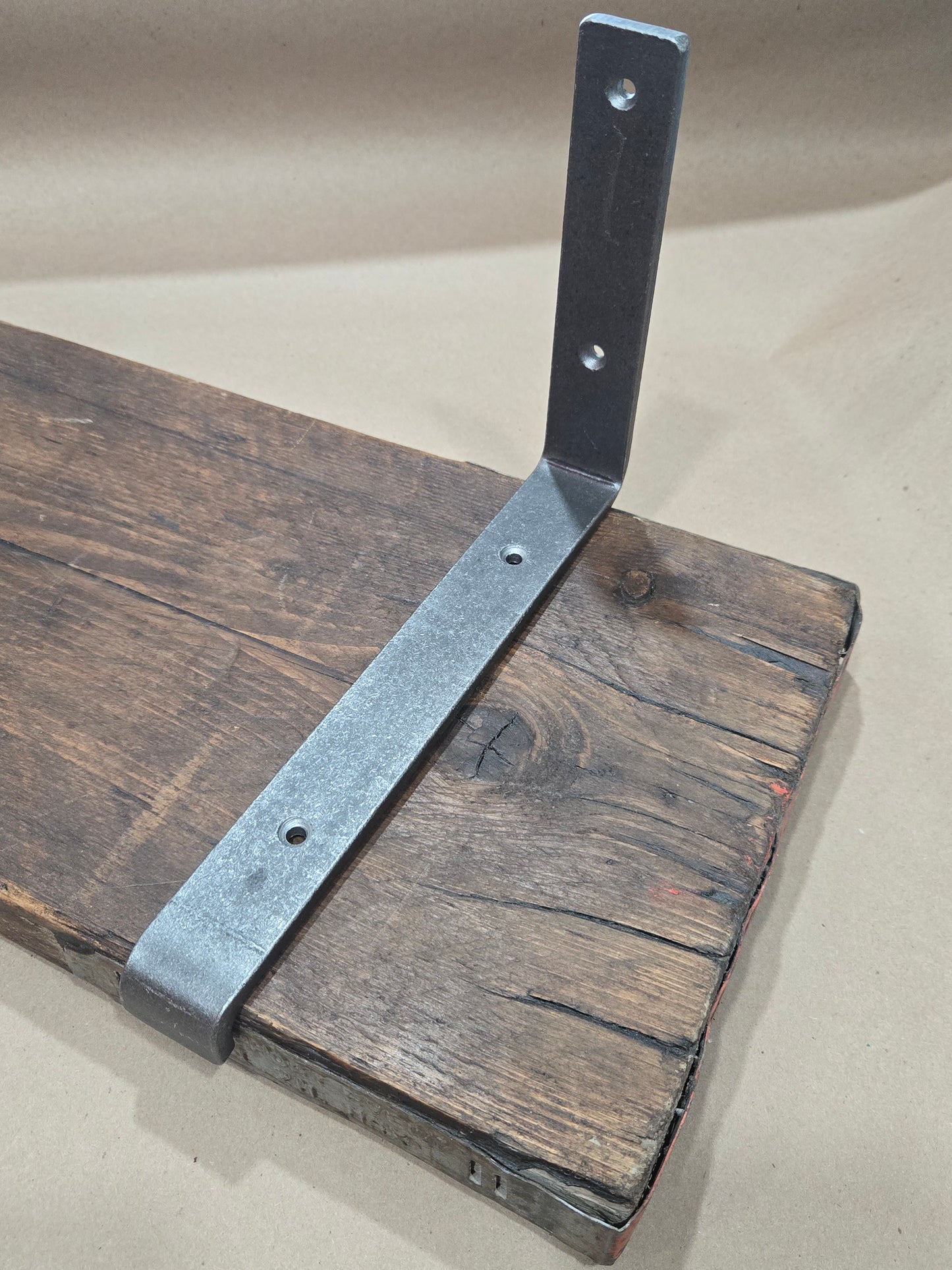 Hand forged bracket, soft industrial look