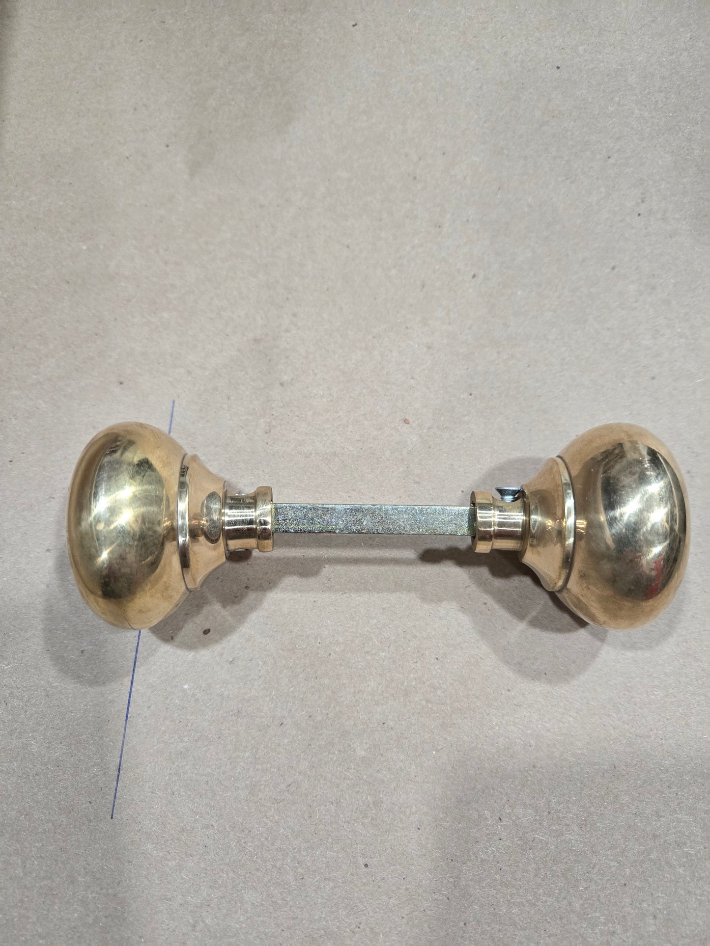 Door Knob Set - The Cottage Bun 2" Antique Iron, Beeswax Black, Solid Brass