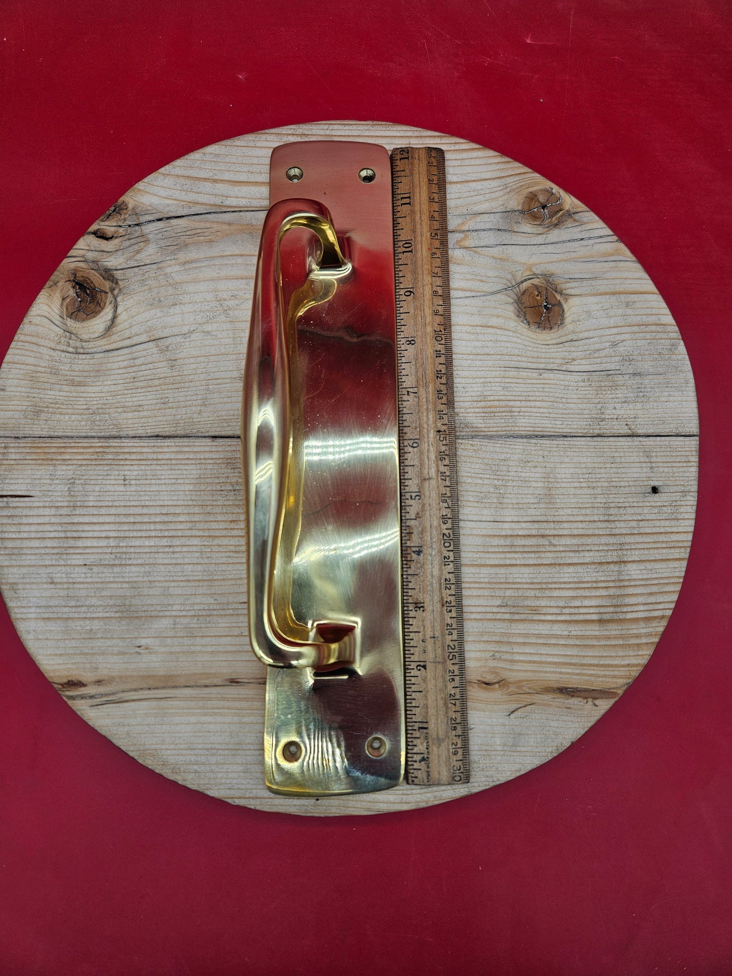 Heavy Duty Pull Handle with back plate - Polished Brass