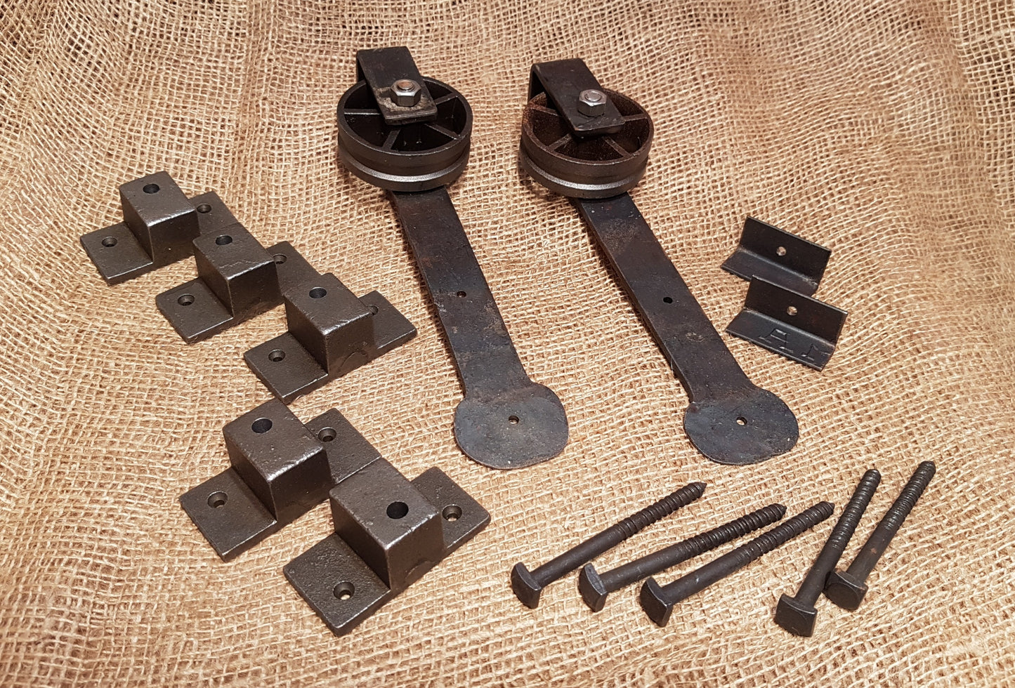 Sliding Door Hardware Kit 6 ft. Top Rail - Spearhead Collection - Door & Gate Entryway Hardware - Barn Door Hardware, Barn Restoration, Door and Entry Way Accessories, Hardware, Industrial ha