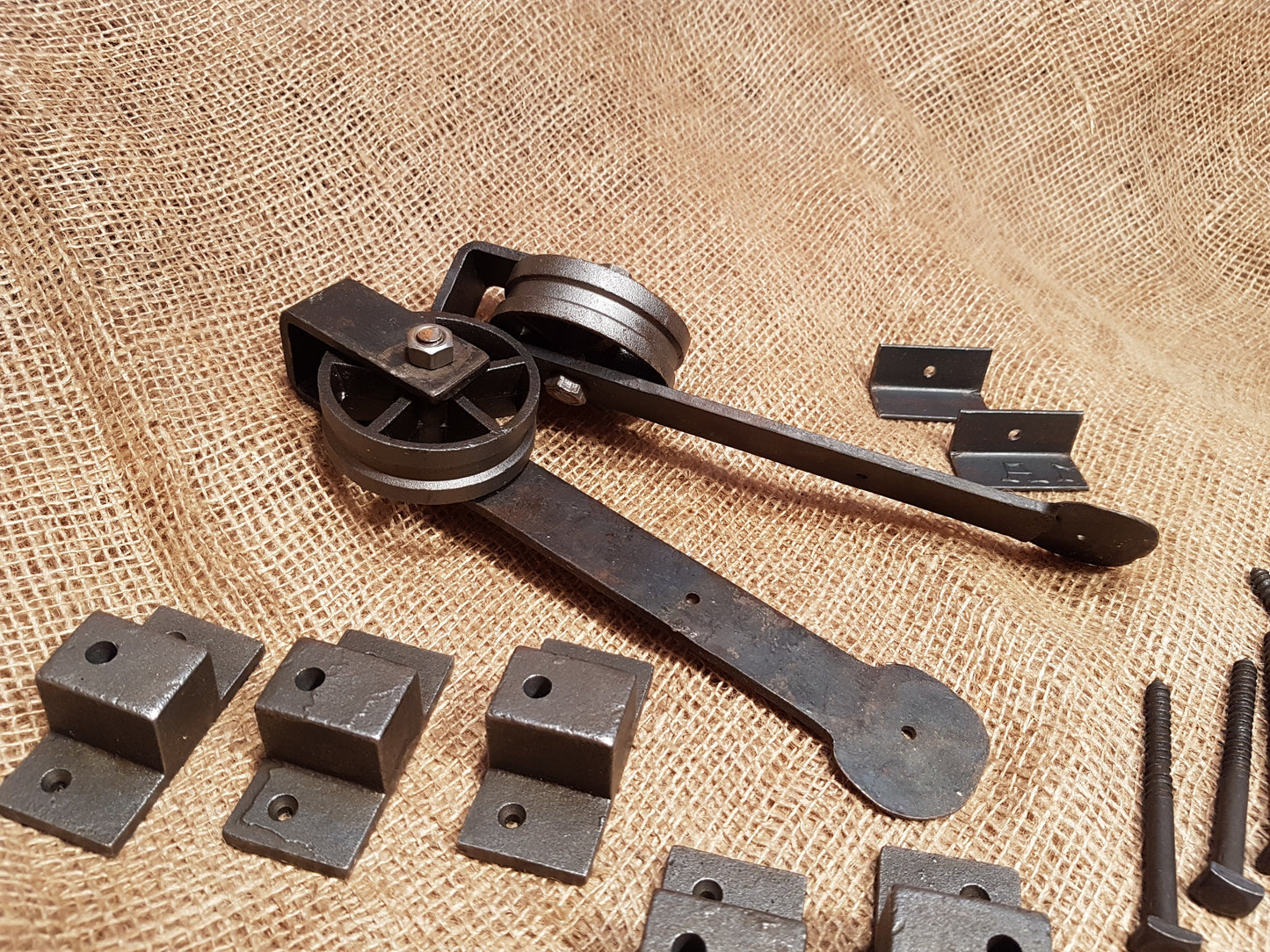 Sliding Door Hardware Kit 6 ft. Top Rail - Spearhead Collection - Door & Gate Entryway Hardware - Barn Door Hardware, Barn Restoration, Door and Entry Way Accessories, Hardware, Industrial ha