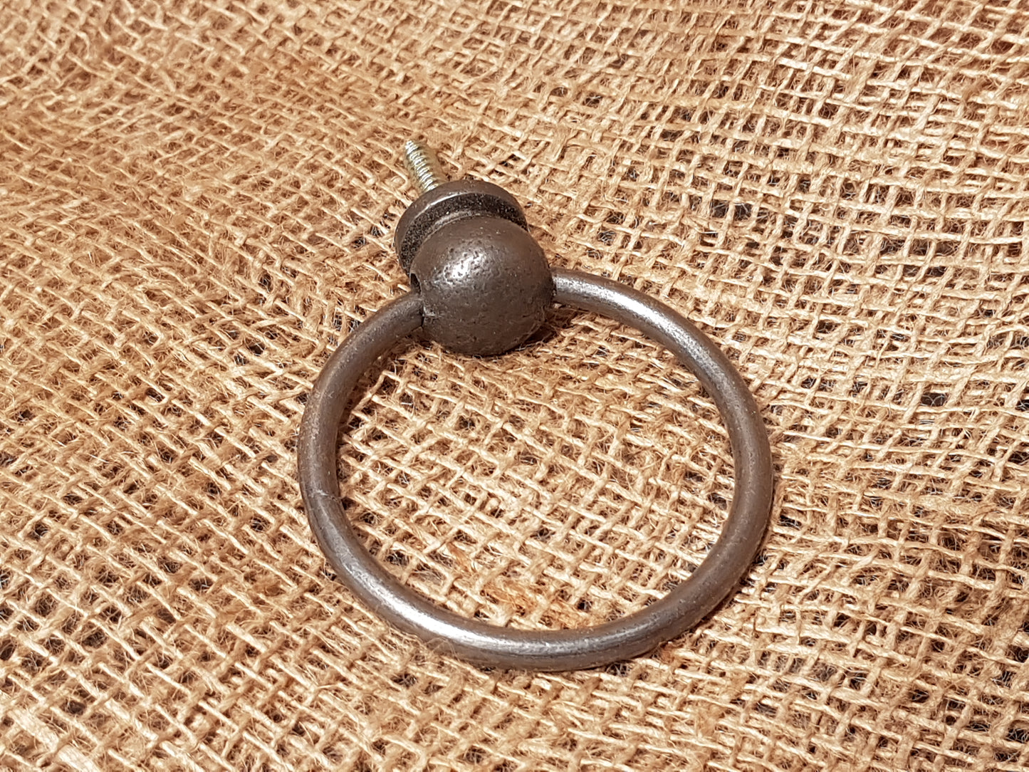 Screw-In Ring - 2" Round Antique Iron - Spearhead Collection - Rails & Rings - Hardware, Rails Rings & Eye Loops, Rings